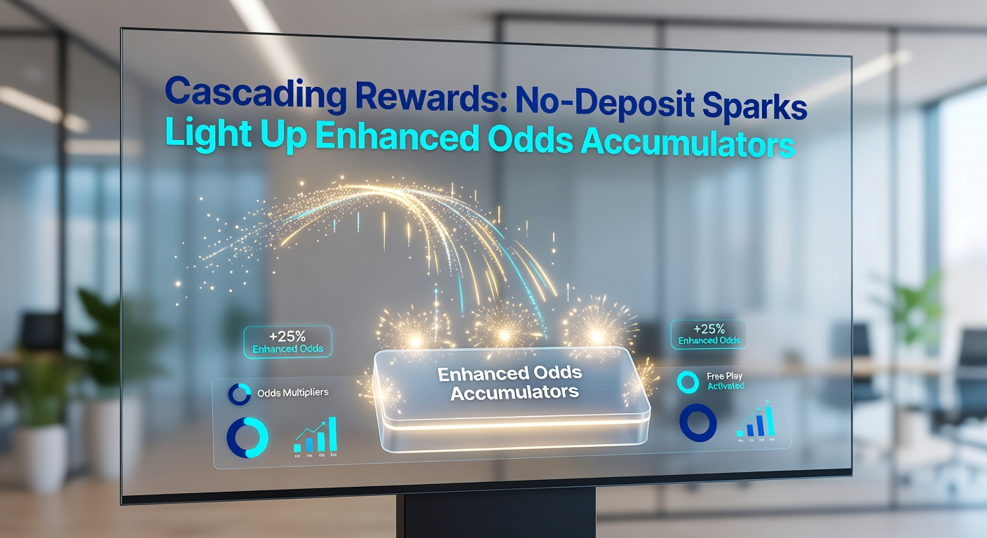 Infographic showing a flowchart of no-deposit bonuses cascading into multiple enhanced odds accumulator wins
