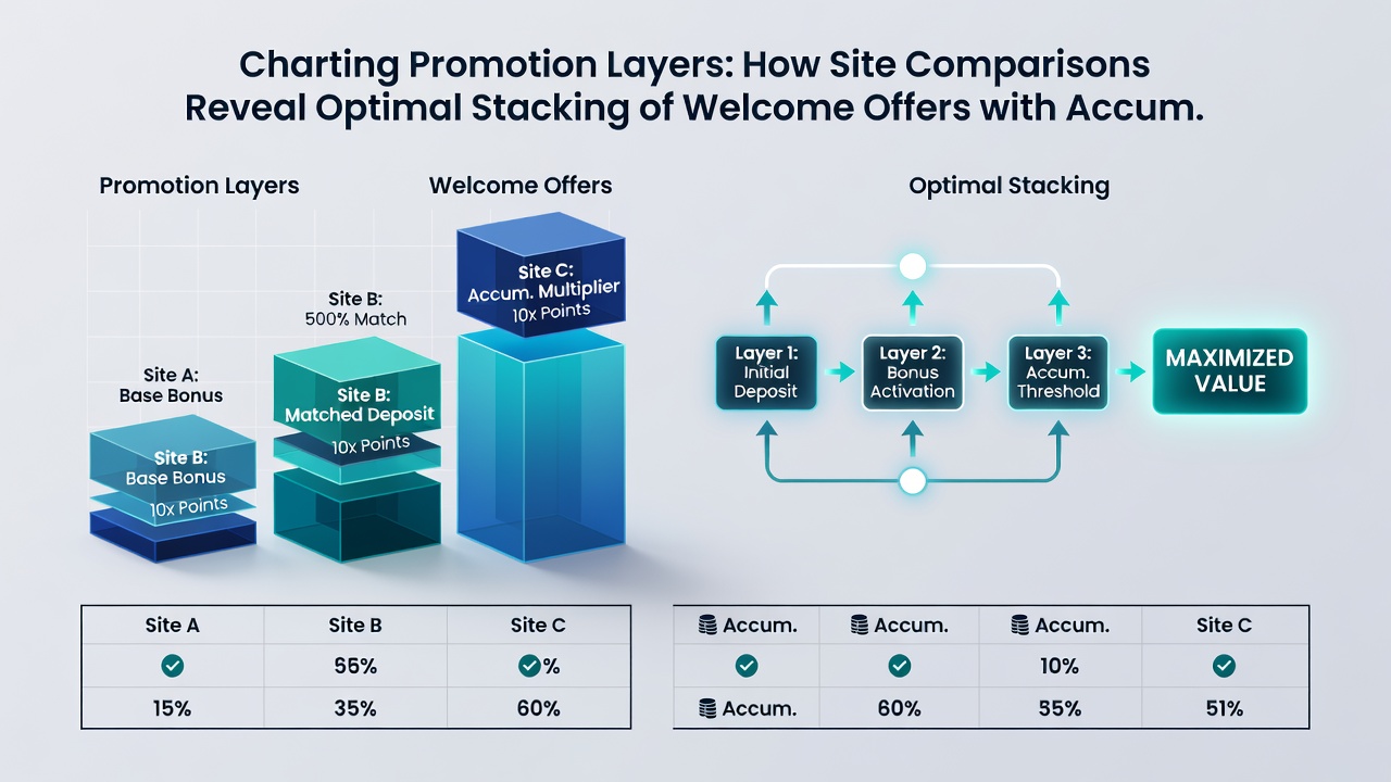 Detailed breakdown of promotion stacking sequences and return calculations for accumulator bets
