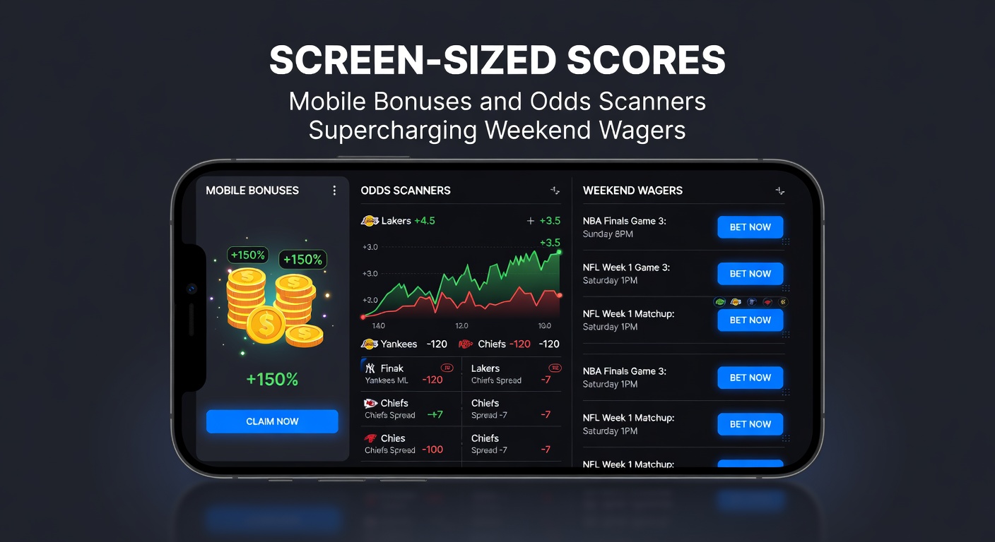Close-up of odds scanner app interface comparing bookmaker lines for a weekend soccer accumulator bet, with highlighted best odds and bonus indicators